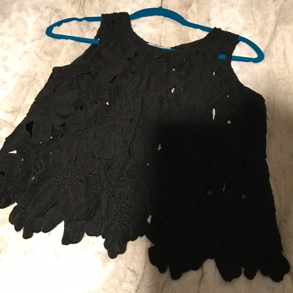Black Acemi Floral Top